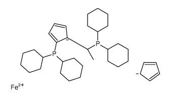 (S)-1-[(S)-2-(二环己基膦基)-二茂铁基]乙基二环己基膦结构式