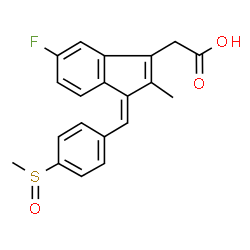 5-fluoro-2-methyl-1-[[4-(methylsulphinyl)phenyl]methylene]-1H-indene-3-acetic acid Structure