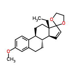 13-乙基-3-甲氧基孕-1,3,5(10),15-四烯-17-酮环乙烯缩醛结构式