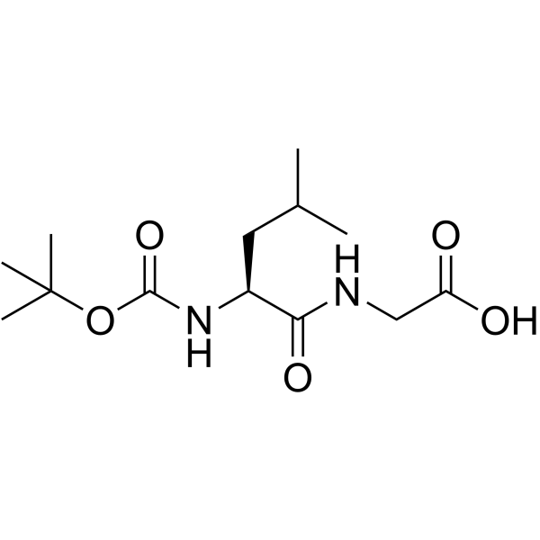 (S)-2-(2-((叔丁氧基羰基)氨基)-4-甲基戊酰胺)乙酸结构式