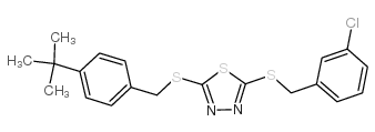 5-(4-叔丁基硫代)-2-(3-氯代苯基硫代)-1,3,4-噻二唑结构式