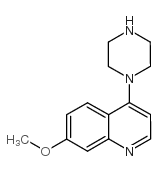 7-甲氧基-4-(哌嗪-1-基)喹啉结构式