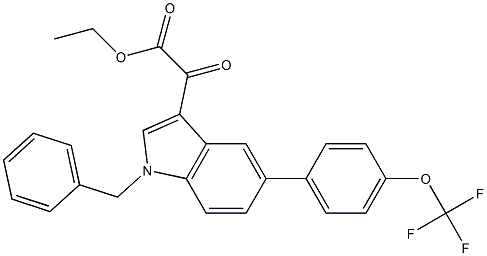 ethyl 2-(1-benzyl-5-(4-(trifluoromethoxy)phenyl)-1H-indol-3-yl)-2-oxoacetate Structure