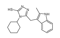 4-cyclohexyl-3-[(2-methyl-1H-indol-3-yl)methyl]-1H-1,2,4-triazole-5-thione Structure