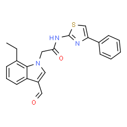 1H-Indole-1-acetamide,7-ethyl-3-formyl-N-(4-phenyl-2-thiazolyl)-(9CI)结构式