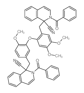 2-benzoyl-1-[[2-[5-[(2-benzoyl-1-cyano-isoquinolin-1-yl)methyl]-2-methoxy-phenoxy]-4,5-dimethoxy-phenyl]methyl]isoquinoline-1-carbonitrile Structure