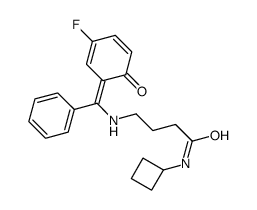 N-cyclobutyl-4-[[(Z)-(3-fluoro-6-oxocyclohexa-2,4-dien-1-ylidene)-phenylmethyl]amino]butanamide Structure