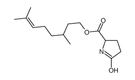 3,7-dimethyloct-6-enyl 5-oxo-DL-prolinate结构式