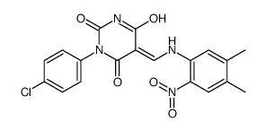 1-(4-chlorophenyl)-5-[(4,5-dimethyl-2-nitroanilino)methylidene]-1,3-diazinane-2,4,6-trione Structure