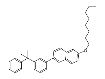 9,9-dimethyl-2-(6-octoxynaphthalen-2-yl)fluorene结构式