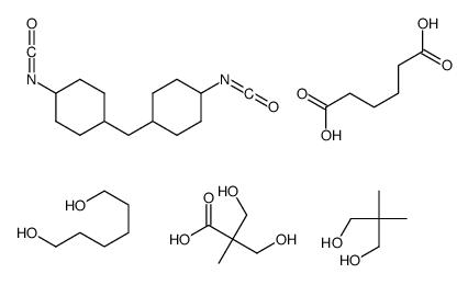 己二酸与2,2-二甲基-1,3-丙二醇、1,6-己二醇、3-羟基-2-(羟甲基)-2-甲基丙酸和1,1’-亚甲基双[4-异氰酸根合环己烷]的聚合物结构式