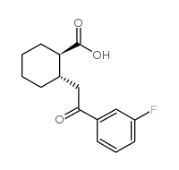 trans-2-[2-(3-fluorophenyl)-2-oxoethyl]cyclohexane-1-carboxylic acid结构式