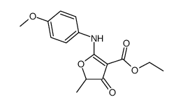 Ethyl 4,5-dihydro-2-(4-methoxyanilino)-5-methyl-4-oxofuran-3-carboxylate结构式