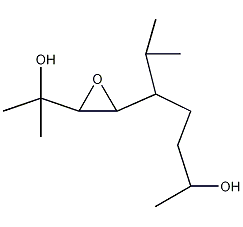 (3R*,4S*,5S*,8ζ)-3,4-环氧-5-异丙基-2-甲基-2,8-壬二醇结构式