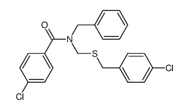 N-benzyl-4-chloro-N-(((4-chlorobenzyl)thio)methyl)benzamide结构式