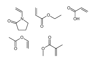 2-甲基-2-丙烯酸甲酯与乙酸乙烯酯、1-乙烯基-2-吡咯烷酮、乙基-2-丙烯酸酯和2-丙烯酸的聚合物结构式