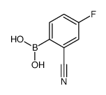 2-氰基-4-氟苯硼酸结构式