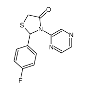 2-(4-fluorophenyl)-3-pyrazin-2-yl-1,3-thiazolidin-4-one Structure