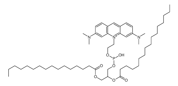 2-(3,6-bis(dimethylamino)-10-acridinyl)ethyl-(2,3-di-O-palmitoylglycero)phosphate结构式