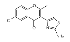 3-(2-aminothiazol-4-yl)-6-chloro-2-methyl-4H-chromen-4-one结构式
