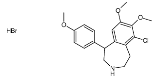 6-chloro-2,3,4,5-tetrahydro-7,8-dimethoxy-1-(4-methoxyphenyl)-1H-3-benzazepine hydrobromide结构式