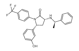 (3R,5R)-5-(3-hydroxyphenyl)-3-[(R)-1-phenylethylamino]-1-(4-trifluoromethylphenyl)pyrrolidin-2-one结构式
