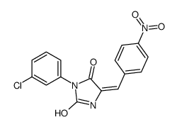 (5Z)-3-(3-chlorophenyl)-5-[(4-nitrophenyl)methylidene]imidazolidine-2,4-dione结构式