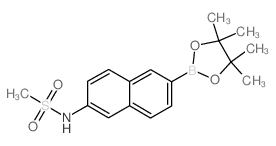 N-(6-(4,4,5,5-四甲基-1,3,2-二氧杂硼杂环戊烷-2-基)萘-2-基)甲磺酰结构式