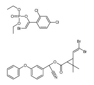[(E)-2-bromo-1-(2,4-dichlorophenyl)ethenyl] diethyl phosphate,[(S)-cyano-(3-phenoxyphenyl)methyl] (1R,3R)-3-(2,2-dibromoethenyl)-2,2-dimethylcyclopropane-1-carboxylate Structure