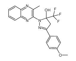 5-hydroxy-1-(3-methylquinoxalin-2-yl)-3-(p-methoxyphenyl)-5-trifluoromethyl-Δ2-pyrazoline Structure
