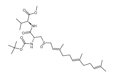 (2S)-methyl 2-((2R)-2-((tert-butoxycarbonyl)amino)-3-(((2E,6E)-3,7,11-trimethyldodeca-2,6,10-trien-1-yl)sulfinyl)propanamido)-3-methylbutanoate结构式