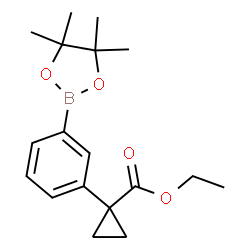 1-(3-(4,4,5,5-四甲基-1,3,2-二氧杂硼杂环戊烷-2-基)苯基)环丙烷-1-羧酸乙酯结构式