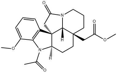 1-Acetyl-17-methoxy-10-oxyaspidospermidin-21-oic acid methyl ester structure