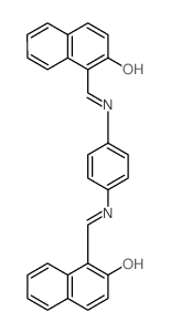 2-Naphthalenol,1,1'-[1,4-phenylenebis(nitrilomethylidyne)]bis-结构式