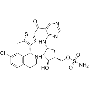 [(1R,2S,4R)-4-[[5-[[5-[4-((1R)-7-氯-1,2,3,4-四氢异喹啉-1-基)-5-甲基噻吩-2-基]羰基]嘧啶-4-基]氨基]-2-羟基环戊基]甲基磺酸甲酯图片