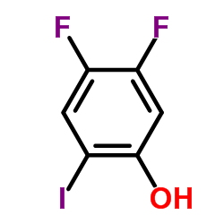 4,5-二氟-2-碘苯酚结构式