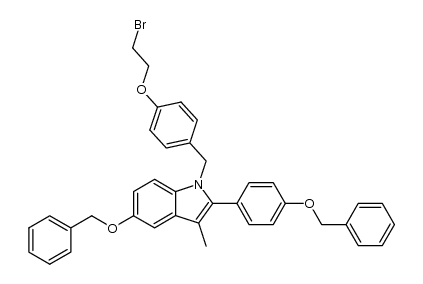 5-benzyloxy-2-(4-benzyloxy-phenyl)-1-[4-(2-bromo-ethoxy)-benzyl]-3-methyl-1H-indole Structure