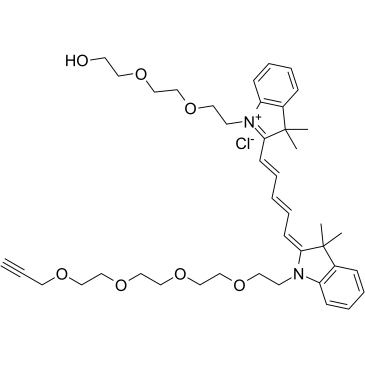 N-PEG3-N'-(propargyl-PEG4)-Cy5结构式