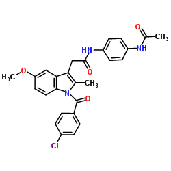 N-(4-乙酰胺基苯基)吲哚美辛酰胺结构式
