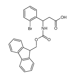 3-((((9H-芴-9-基)甲氧基)羰基)氨基)-3-(2-溴苯基)丙酸结构式