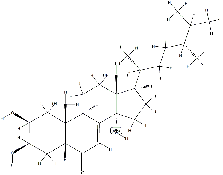 (24R)-2β,3β,14-Trihydroxy-5β-ergost-7-en-6-one结构式