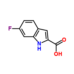 6-氟吲哚-2-羧酸结构式
