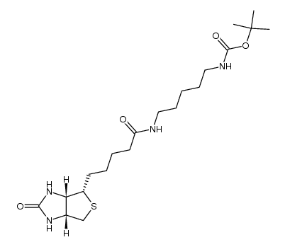 tert-butyl (5-(5-((3aS,4S,6aR)-2-oxohexahydro-1H-thieno[3,4-d]imidazol-4-yl)pentanamido)pentyl)carbamate结构式