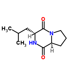 环(D-亮氨酸-L-脯氨酸)二肽结构式