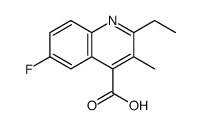 2-乙基-6-氟-3-甲基喹啉-4-羧酸结构式