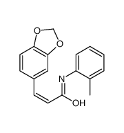 (E)-3-(1,3-benzodioxol-5-yl)-N-(2-methylphenyl)prop-2-enamide结构式