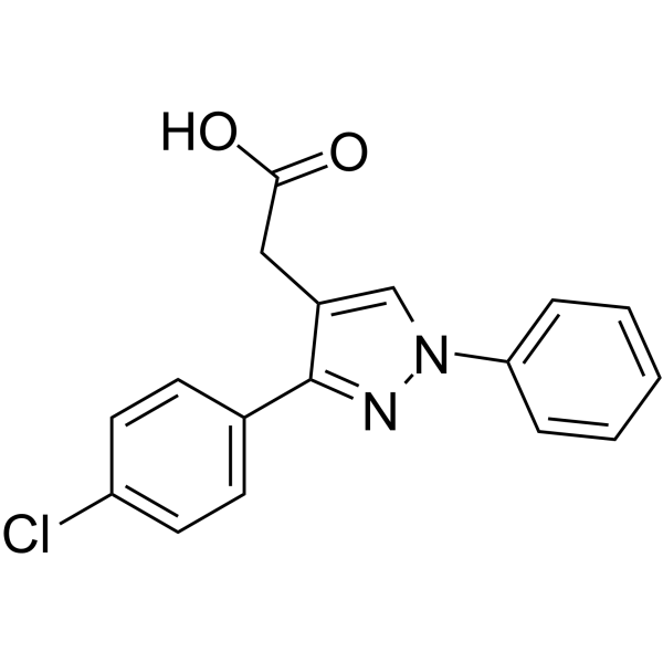 [3-(4-氯苯基)-1-苯基-1H-吡唑-4-基]乙酸结构式