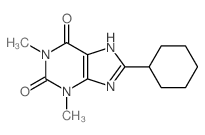 8-cyclohexyl-1,3-dimethyl-7H-purine-2,6-dione结构式
