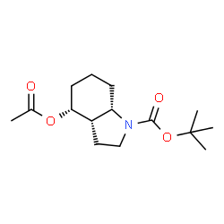 (3AS,4R,7AS)-4-乙酰氧基八氢-1H-吲哚-1-羧酸叔丁酯结构式