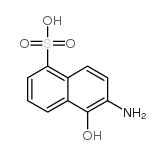 6-amino-5-hydroxynaphthalene-1-sulphonic acid structure
